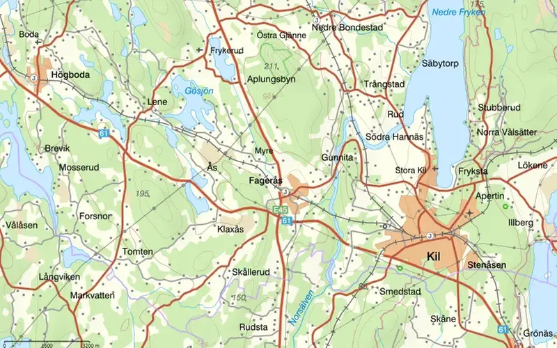 Karta över Kils kommun
